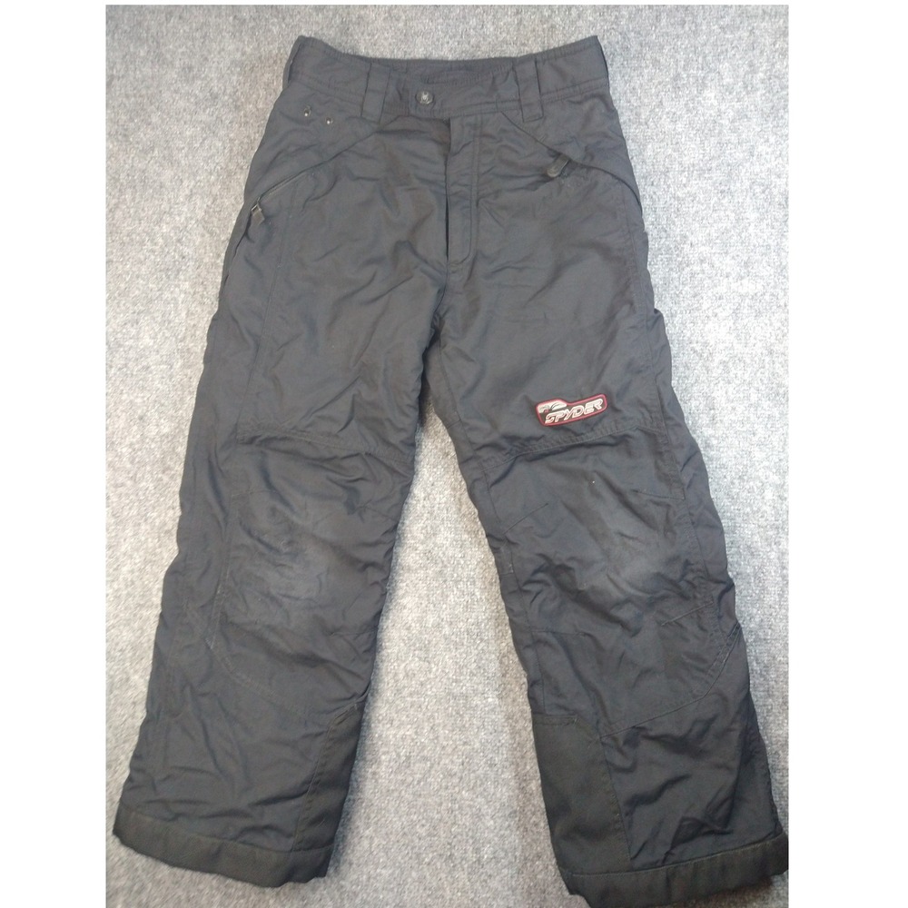 Spyder Snow Pants Kids 10 Black Insulated Winter Ski Snowboard Trousers